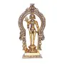 KridayKraft Metal Murugan Swami (Kartikeya) Statue Standing with Peacock Showpiece Figurines - Medium size Golden, 5 image