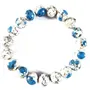 Crystal Cave Exports Natural K2 Stone (Blue Azurite) Natural Bracelet K2 Jasper Bracelet Azurite Granite Natural Jasper Stone Bracelet Azurite in Granite 12 mm