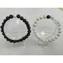 Black and White Crystal 8 mm Lava and Howlite Stone Yoga Couple Bracelet 2-Pieces for Men and Women, 3 image