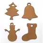 IVEI DIY MDF Cutouts of Xmas Decorations/Tree Ornaments/Snowman/Bells/Socks for Christmas - Plain MDF Blanks Cutouts for ting Wooden Sheet Craft Decoupage Resin Art Work & Decoration - Set of 20