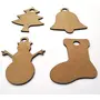 IVEI DIY MDF Cutouts of Xmas Decorations/Tree Ornaments/Snowman/Bells/Socks for Christmas - Plain MDF Blanks Cutouts for ting Wooden Sheet Craft Decoupage Resin Art Work & Decoration - Set of 20, 3 image