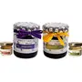 Farm Naturelle-100% Pure Raw Natural Un-Processed Forest Jamun Flower (Fat ) Honey and Wild Berry (Sidr) Forest Flower Honey Pack (250 GMS x 2) & 2x40 GMS Honey of Another Two Flowers