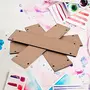 IVEI DIY Wood Sheet Craft - MDF Cutouts Hangings Rectalar - Plain MDF Blanks Cutouts - Set of 4 with 2 Holes for ting Wooden Sheet Craft Decoupage Resin Art Work & Decoration, 3 image