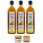Farm Naturelle -Virgin Pressed (Kachi Kacchi Ghani) Mustard Oil Pack 3 x 915 ML with Free Raw Forest Honey Varieties (2x40 GMS Pack)