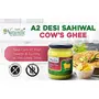 Farm Naturelle-A2 Desi Cow Ghee| Grass Fed Sahiwal Cows |Vedic Bilona method -Curd Churned - Golden, Grainy & Aromatic, Keto Friendly, NON-GMO, Lab tested - 300ml With a Wooden Spoon In Glass Jar, 4 image