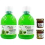 Farm Naturelle- 100 % Pure The Finest Aloevera Juice with Extra Fiber 400Ml 1+1 Free( Pack of 2) and Free Honey 55g x 2