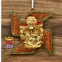 Prince Home Decor & Gifts Multicolour Handmade Decorative Feng Shui Metal Pan Leaf Hanging Metal Ganesh Ji Statue