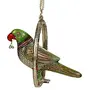 Prince Home Decor & Gifts White Metal Green Showpiece Hanging Parrot with Chain (24 x 7.5 x 21 cm 910 g 50 cm Silver), 2 image