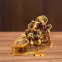 Prince Home Decor & Gifts Metal Ganesh Gold Polish Leaf for Home Decor and Gift Purpose(12 x12 x 8 cm), 2 image