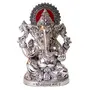 Prince Home Decor & Gifts White Metal Silver Plated Ganesh Showpiece Idol for Home Decor and Gift Purpose