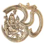 Prince Home Decor & Gifts OM Ganesh Decorative Hanging in Gold Finish for Home Decor for Diwali Corporate Gift Return Gifts