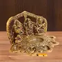 Prince Home Decor & Gifts Metal Gold Plated Laxmi Ganesh Saraswati Idol Oil Lamp