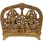 Prince Home Decor & Gifts White Metal Gold Plated Diwali Laxmi Ganesh Chocki God Idol with Metal om Shape Incense Stick Holder, 3 image