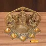 Prince Home Decor & Gifts Metal Gold Plated Laxmi Ganesh Saraswati Idol Oil Lamp, 2 image