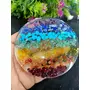 Crystal Cave Exports 4 Inch Seven Chakra Orgone Food Charging/Clearing Plate Disk Plate Or Coaster, 4 image