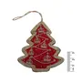 Red Zari Hand Embroidery Christmas Tree ornaments | Decorative hangings, 2 image