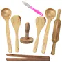 Wooden Ladles, Rolling Pin, Masher, Peeler And Chimta, 2 image