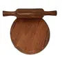 Wooden Chakla Belan Rolling Pin Kitchen Utensils (Brown) With Free Face Massager, 2 image