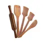 Wooden Handicrafts 1 Bowl, 4 Cooking Spoon, 1 Rolling Pin, Pack Of 6, 2 image