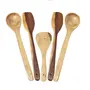 Antique Wooden Handmade 5 Cooking Spoon, 1 Rolling Pin, 1 Chakla Pack Of 7, 3 image