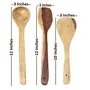 Antique Wooden Handmade 5 Cooking Spoon, 1 Rolling Pin, 1 Chakla Pack Of 7, 5 image