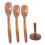 Wooden Three Spoons With One Masher, 2 image