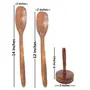 Wooden Three Spoons With One Masher, 3 image