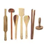 Brown Wooden Kitchen Tool Set Of 7, 2 image