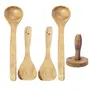 Brown Wooden Kitchen Tool - Pack Of 5, 2 image