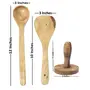 Brown Wooden Kitchen Tool - Pack Of 5, 6 image