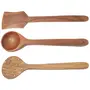 Brown Wooden Cutlery Set Of 3, 3 image