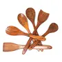 Premium Wooden Spoons for Cooking, Nonstick Wood Kitchen Utensil Cooking Spoons, Natural Sheesham Wood Kitchen Utensils Set (6 Pcs), 2 image