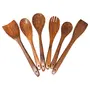 Premium Wooden Spoons for Cooking, Nonstick Wood Kitchen Utensil Cooking Spoons, Natural Sheesham Wood Kitchen Utensils Set (7 Pcs), 4 image