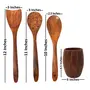 Premium Wooden Spoons for Cooking, Nonstick Wood Kitchen Utensil Cooking Spoons, Natural Sheesham Wood Kitchen Utensils Set (7 Pcs), 6 image