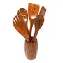 Premium Wooden Spoons for Cooking, Nonstick Wood Kitchen Utensil Cooking Spoons, Natural Sheesham Wood Kitchen Utensils Set (6 Pcs)