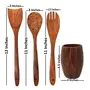 Premium Wooden Spoons for Cooking, Nonstick Wood Kitchen Utensil Cooking Spoons, Natural Sheesham Wood Kitchen Utensils Set (4 Pcs), 5 image