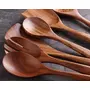 Handmade Wooden Serving and Cooking Spoon, Ladles & Turning Spatulas Kitchen Non Stick Utensil Set of 6, 4 image