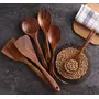 Handmade Wooden Serving and Cooking Spoon, Ladles & Turning Spatulas Kitchen Non Stick Utensil Set of 6, 7 image