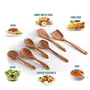 Handmade Wooden Serving and Cooking Spoon, Ladles & Turning Spatulas Kitchen Non Stick Utensil Set of 6, 8 image