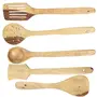 Handmade Wooden Serving And Cooking Spoon Kitchen Tools Utensil, Set Of 5, 3 image