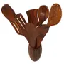 Brown Wooden Spatula Set Of 7 Spatulas With A Holder, 2 image