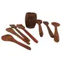 Brown Wooden Spatula Set Of 7 Spatulas With A Holder, 4 image