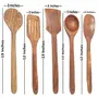 Brown Wooden Spatula Set Of 7 Spatulas With A Holder, 5 image