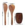 Brown Wooden Spatula Set Of 7 Spatulas With A Holder, 6 image