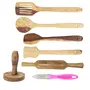 Brown Wooden Skimmer Set Of 7, 3 image