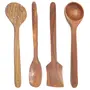 Handmade Wooden Serving and Cooking Spoon Kitchen Utensil Set Of 4, 3 image