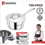 BERGNER Tripro Triply Stainless Steel Saucepan / Milk Pan with Stainless Steel Lid 16 cm 1.75 Litre Induction Base Silver, 4 image