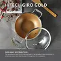 Bergner Hitech Giro Gold Triply Stainless Steel Scratch Resistant Non Stick Kadai/Kadhai with Glass Lid 24 cm 2.5 Liters Induction Base Food Safe (PFOA Free) 5 Years Warranty Silver, 6 image