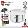 BERGNER Tripro Triply Stainless Steel Tope/Patila with Stainless Steel Lid 14 cm 1.2 Litre Induction Base Silver, 4 image