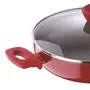 Bergner Bellini Plus 5 Layer Marble Non Stick Frypan / Sautepan with Glass Lid 28 cm 4 Litres Induction Base Soft Touch Handle Food Safe (PFOA Free) Thickness 3.2mm 1 Year Warranty Red, 6 image